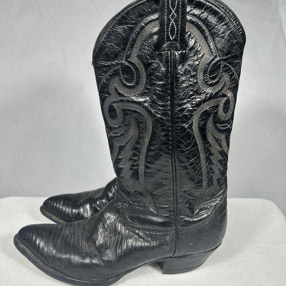 Authentic Tony Lama Men's Black Teju Lizard Western Boots 🤠 - Picture 5 of 8